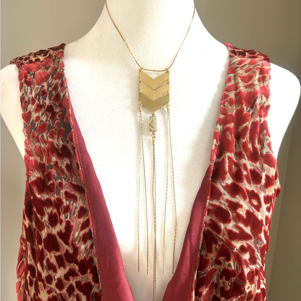 Chevron Golden Rutile Necklace